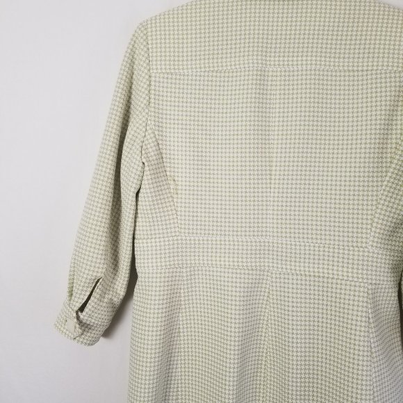 NWOT Larry levine long blazer coat 3/4 sleeve geomatical green size 14 (229) - Picture 12 of 13
